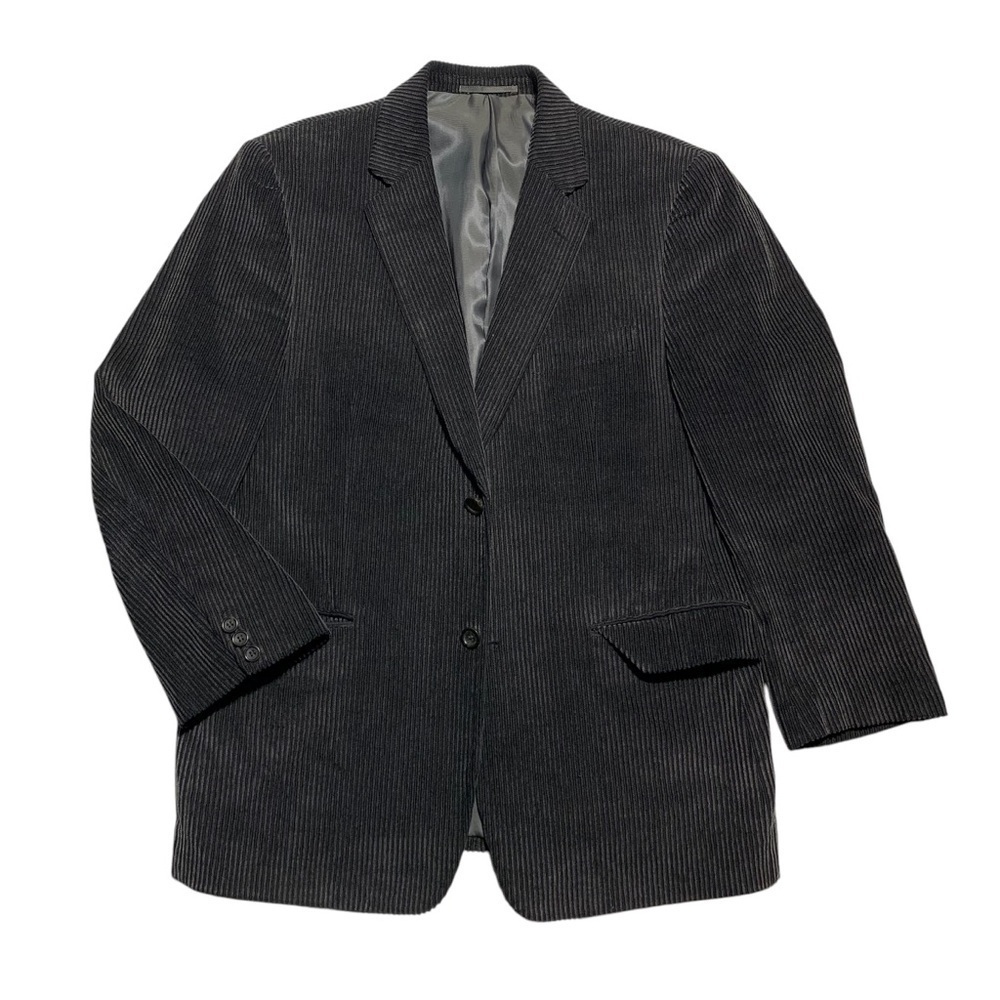 Charcoal grey Corduroy Sport Coat with Notched Lapel and Classic Fit
